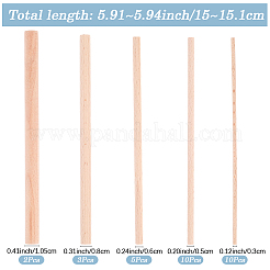 30 Stück 5 Stile Holz-Bastelstäbe&nbsp;WOOD-SP0001-75