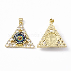 Ciondoli in ottone con placcatura a cremagliera con micro pavé di zirconi chiari&nbsp;ZIRC-C041-35G