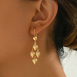 Eleganti orecchini a cerchio con nappe a forma di cuore in ottone&nbsp;MS0806
