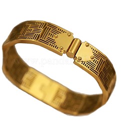 Bracelets manchettes géométriques creux en acier inoxydable 304 pour femmes&nbsp;WG16A84-01