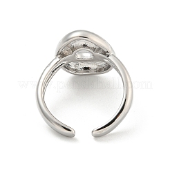 Anillos de puño abiertos con letras de latón para mujer&nbsp;RJEW-G313-01O-P