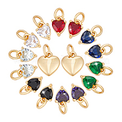 16 Stück 8 Stile Messing Micro Pave Zirkonia Charms&nbsp;KK-PH0014-07