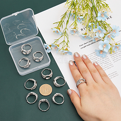 10 Stück verstellbare Messing-Pad-Ring-Einstellungen&nbsp;KK-CA0002-18