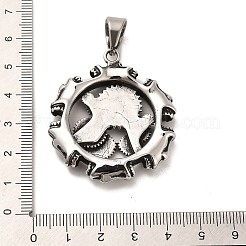 Pendentifs en acier inoxydable 304 de style tibétain&nbsp;STAS-M334-17AS