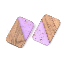 Pendentifs en résine transparente et bois de noyer&nbsp;RESI-S389-049A-B01