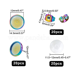 Kit per realizzare orecchini a bottone semicircolari fai da te&nbsp;DIY-UN0002-38MC