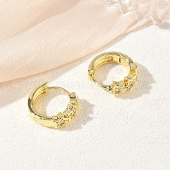 Pendientes de aro de circonio cúbico de micro pave de latón&nbsp;KK-CBA30C7-18G