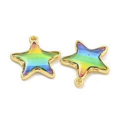Anhänger aus undurchsichtigem Harz in Regenbogenfarben&nbsp;KK-M290-04C-G