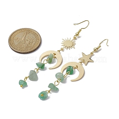 Boucles d'oreilles asymétriques lune&nbsp;EJEW-JE05461-04