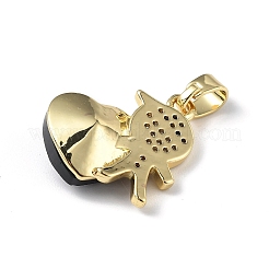 Véritable 18k plaqué or placage en laiton micro pave clair pendentifs en zircone cubique&nbsp;KK-C015-21G-17