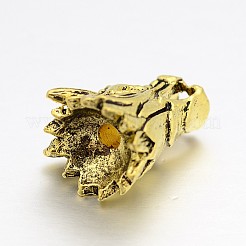 Tibetischen Stil Legierung Tier 3d Drachenkopf-Perlen&nbsp;PALLOY-A063-04
