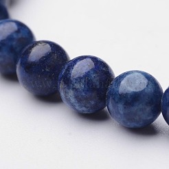 Lapis lazuli naturelles bracelets élastiques en perles rondes&nbsp;BJEW-F202-04