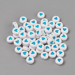 Perline in smalto acrilico&nbsp;LS-OACR-WH0003-04J