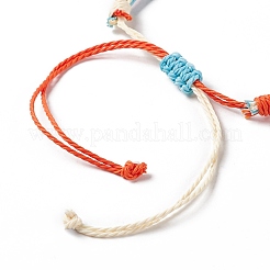 Set di 4 braccialetti di perline intrecciati in lega e vetro a 4 stili&nbsp;BJEW-B065-09B