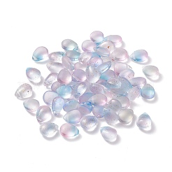 Perle di vetro verniciato a spruzzo trasparente bicolore&nbsp;GLAA-T017-01-B03