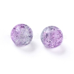 5 couleur peinte à la bombe et cuite au four perles de verre craquelées&nbsp;CCG-X0010-02-8mm