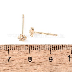 Messing-Ohrstecker mit Mikropavé und klaren Zirkonia-Schneeflocken&nbsp;EJEW-L278-01G