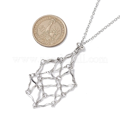 Pochette en macramé en acier inoxydable anti-ternissement&nbsp;NJEW-JN04825-02