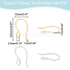 100 pz 2 colori ganci per orecchini in acciaio inossidabile 304&nbsp;STAS-UN0049-49