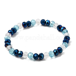 Bracelet extensible en perles de verre électroplaquées pour femme&nbsp;BJEW-JB13170