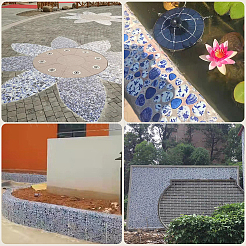 Carreaux de mosaïque en porcelaine de 500 g à 4 styles&nbsp;PORC-SP0001-20
