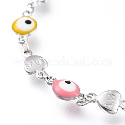 Pulseras de eslabones de acero inoxidable 304&nbsp;BJEW-M203-10P