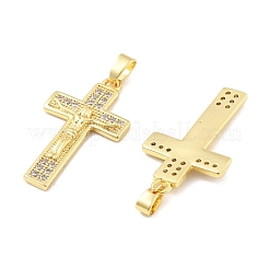 Kruzifix Kreuz Messing Micro Pave Zirkonia Anhänger&nbsp;KK-M325-08G