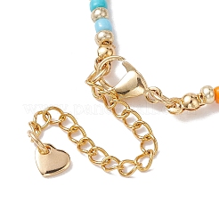 Armband aus Kunstperle aus Kunststoff und 201 Edelstahl mit Sternen und Saatperlen-Perlen&nbsp;BJEW-JB10118-02