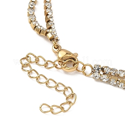 Bracciali a catena con strass in acciaio inossidabile 304&nbsp;BJEW-P376-01G