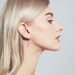 4 Stück 3 Stil Kunststoff Imitation Perle Manschette Ohrringe mit Kristall Strass&nbsp;EJEW-FI0001-30