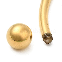 Bracelets manchettes ouverts en acier inoxydable 304 avec boule à vis&nbsp;BJEW-G677-01G