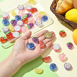 40 Stück 8 Stile galvanisieren UV-Beschichtung opake Fruchtharz-Cabochons&nbsp;RESI-CJ0004-53