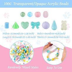 Perle acriliche trasparenti/opache da 100 g&nbsp;MACR-TA0001-50H