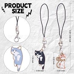 Décorations pendentif chat émail alliage&nbsp;HJEW-SW00015
