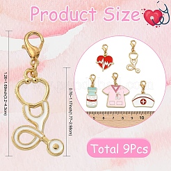 9 pendentif décoratif en alliage émaillé sur le thème médical&nbsp;HJEW-YW00567