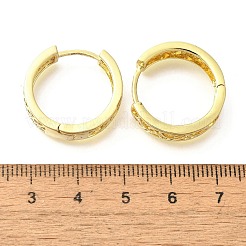 Orecchini a cerchio in ottone chiaro con zirconi cubici&nbsp;EJEW-M047-23G