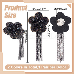 4 Stück 2-farbige Blumen-Epauletten&nbsp;DIY-HY0003-59