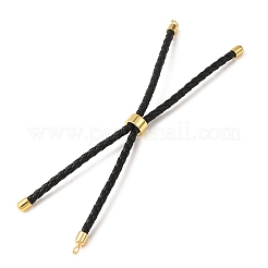 Pulsera ajustable redonda de cordón de cuero de microfibra trenzado&nbsp;KK-CBAC260-01G-32