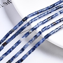 Fili di perle di diaspro macchia blu naturale&nbsp;G-S366-078
