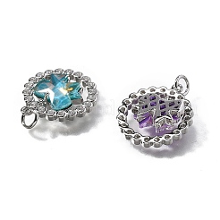 Pendentifs avec zircon cubiques à micro-pavés en laiton&nbsp;KK-Q043-07P