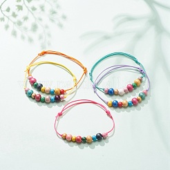 Bracelets de perles rondes en bois naturel&nbsp;BJEW-JB08566