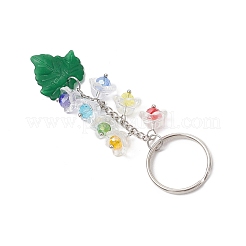 Porte-clés en verre acrylique en forme de feuille d'érable&nbsp;X1-KEYC-TA00037