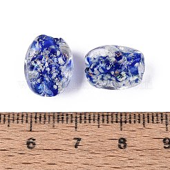 Perle di vetro della stagnola a mano&nbsp;FOIL-N035-02B