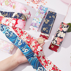 12 Yards 12 Farben japanisches Baumwollband im Kimono-Stil mit Blumenmuster&nbsp;OCOR-GF0001-70