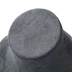 Présentoirs à colliers buste en velours avec base en bois&nbsp;ODIS-Q041-02A-02