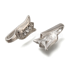 Placage sous vide PVD et laiton plaqué longue durée avec bélières à pincer en strass&nbsp;KK-S402-06F-NR