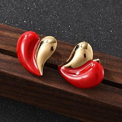 Boucles d'oreilles à tige en forme de cœur en acier inoxydable 201&nbsp;EJEW-P304-07G