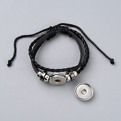 BeZubehör aus geflochtenem dreischichtigem mehrschichtigem Armband aus PU-Leder&nbsp;DIY-WH0430-110F