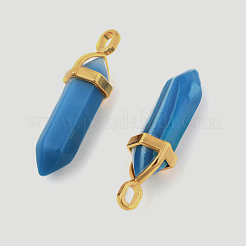 Spitze Anhänger aus natürlichem Achatband&nbsp;G-G902-A09