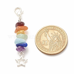 Décorations de pendentifs en pierres précieuses naturelles sur le thème du chakra&nbsp;X1-HJEW-JM00645-03